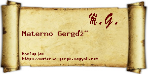 Materno Gergő névjegykártya